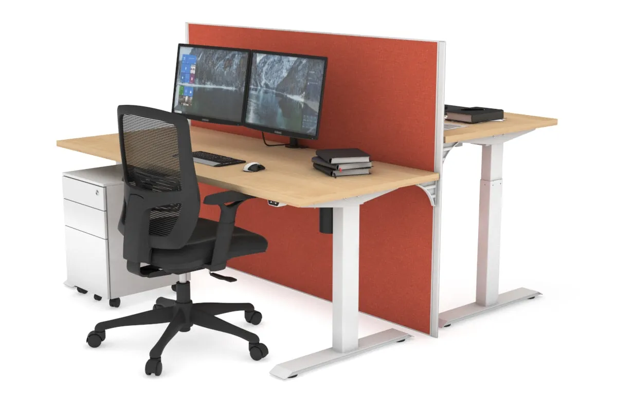 Just Right Height Adjustable 2 Person Bench Workstation [1200L x 700W]