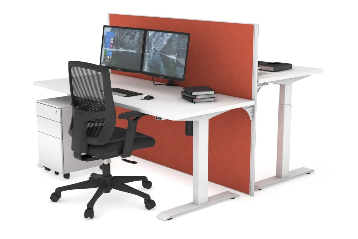 Just Right Height Adjustable 2 Person Bench Workstation [1200L x 700W]