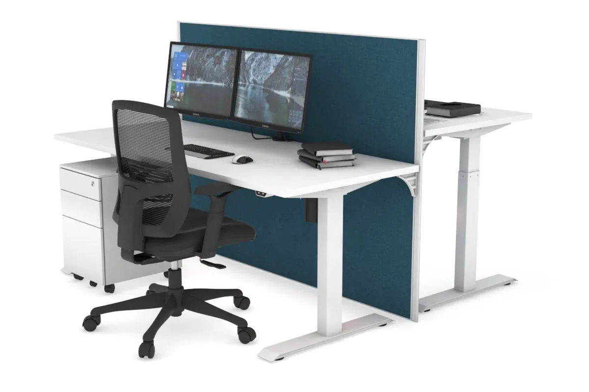 Just Right Height Adjustable 2 Person Bench Workstation [1200L x 700W]