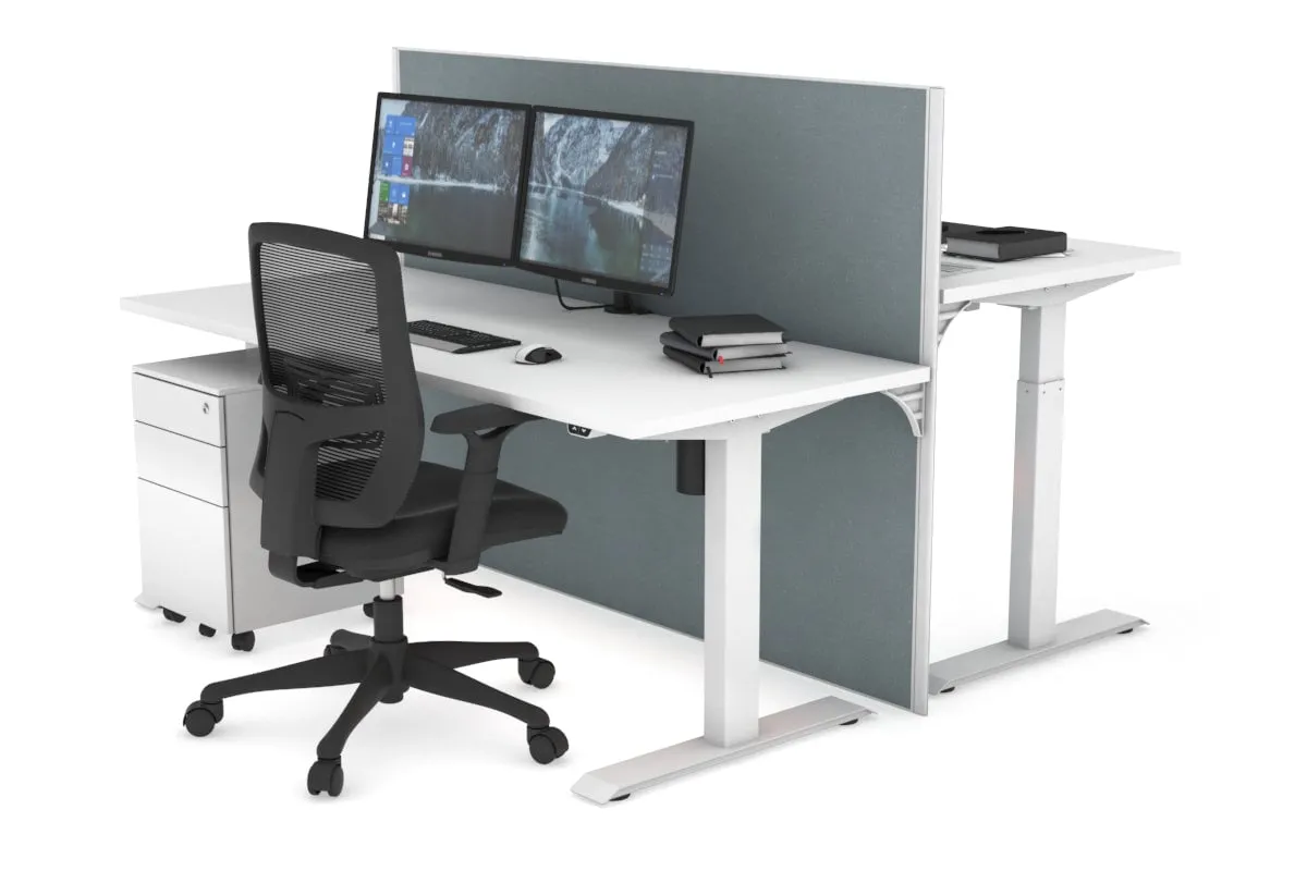 Just Right Height Adjustable 2 Person Bench Workstation [1200L x 700W]