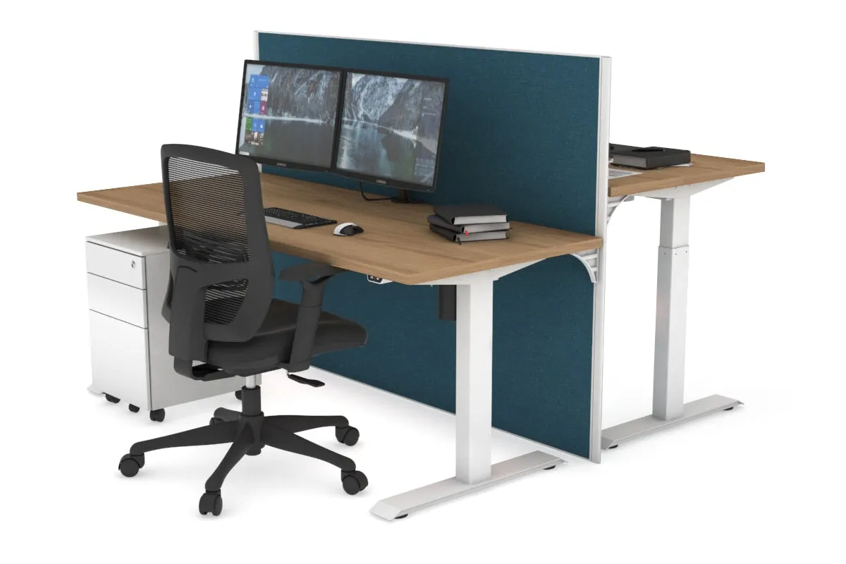 Just Right Height Adjustable 2 Person Bench Workstation [1200L x 700W]