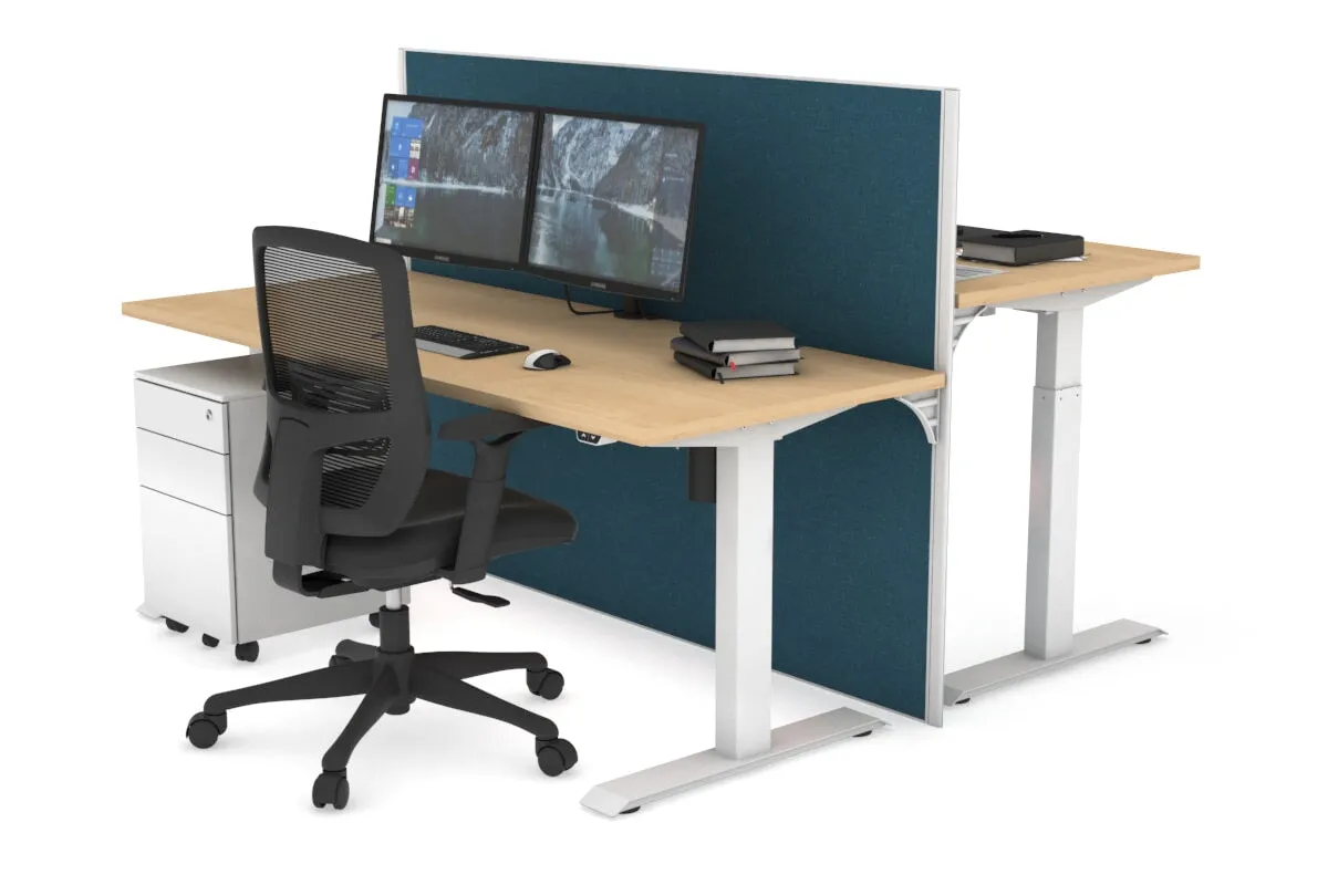 Just Right Height Adjustable 2 Person Bench Workstation [1200L x 700W]