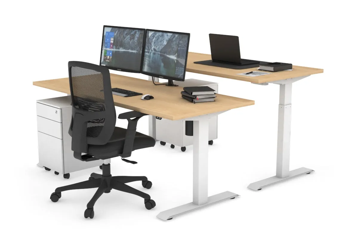 Just Right Height Adjustable 2 Person Bench Workstation [1200L x 700W]