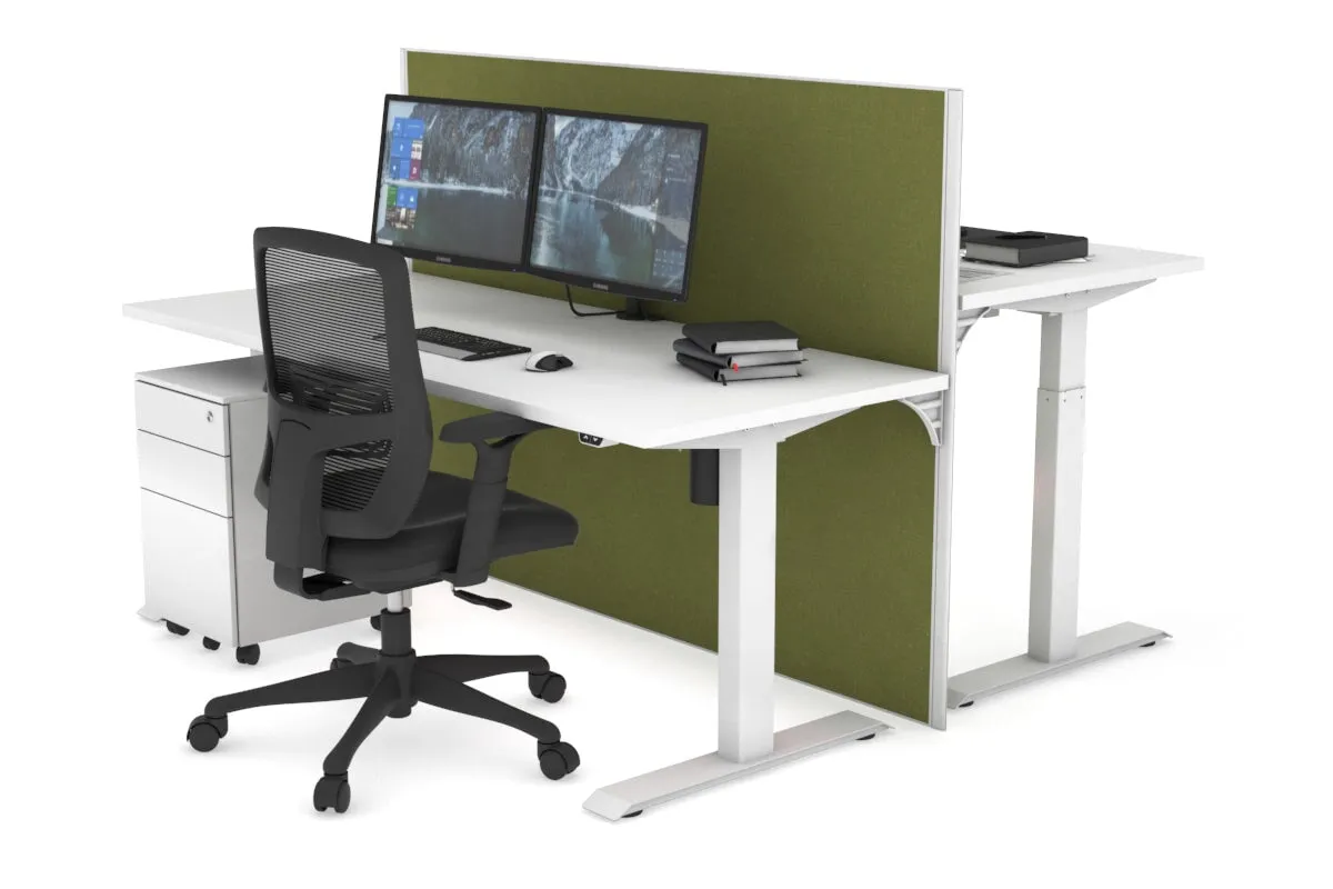 Just Right Height Adjustable 2 Person Bench Workstation [1200L x 700W]