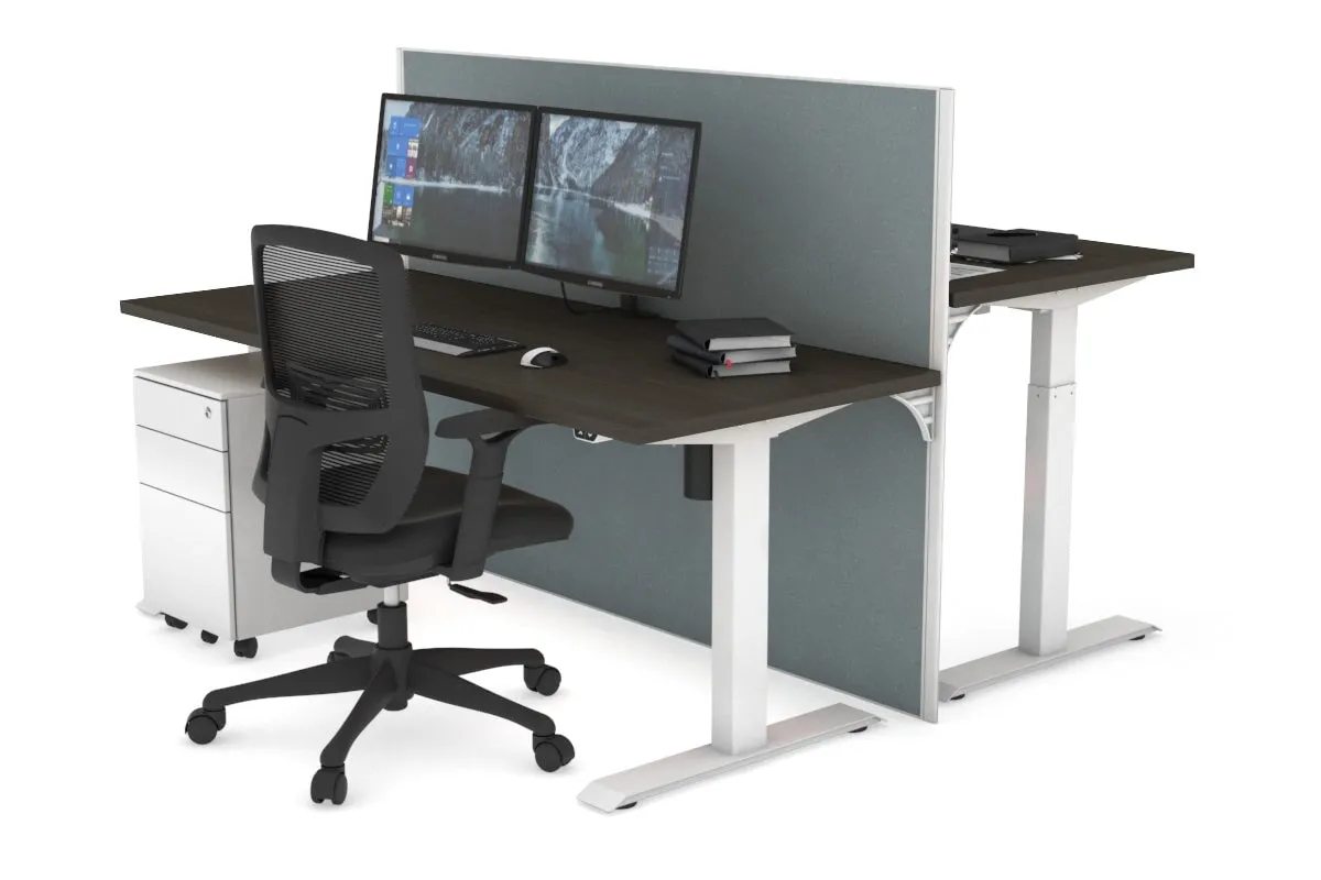 Just Right Height Adjustable 2 Person Bench Workstation [1200L x 700W]