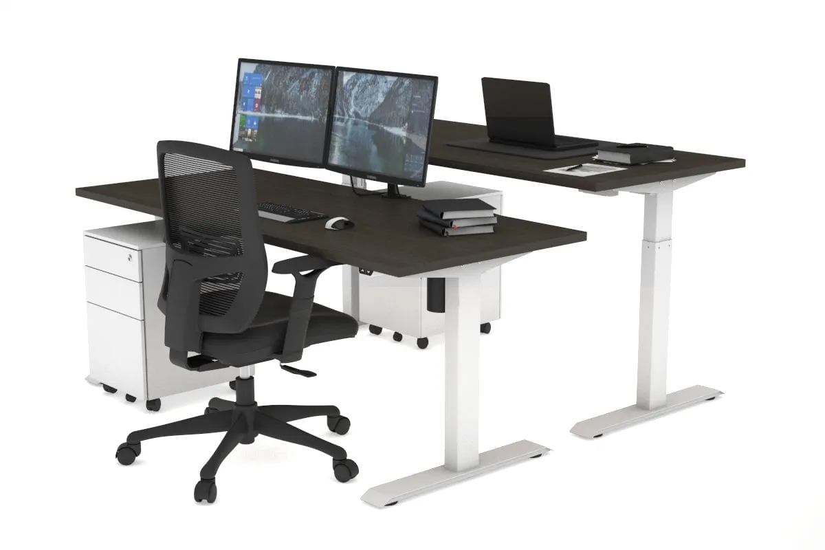 Just Right Height Adjustable 2 Person Bench Workstation [1200L x 700W]