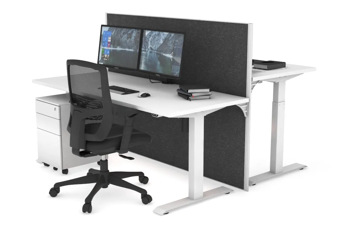 Just Right Height Adjustable 2 Person Bench Workstation [1200L x 700W]