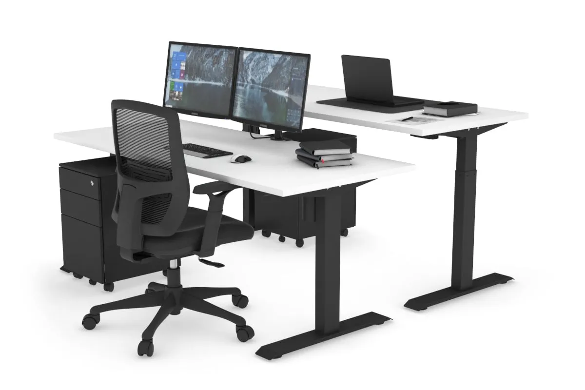 Just Right Height Adjustable 2 Person Bench Workstation [1200L x 700W]