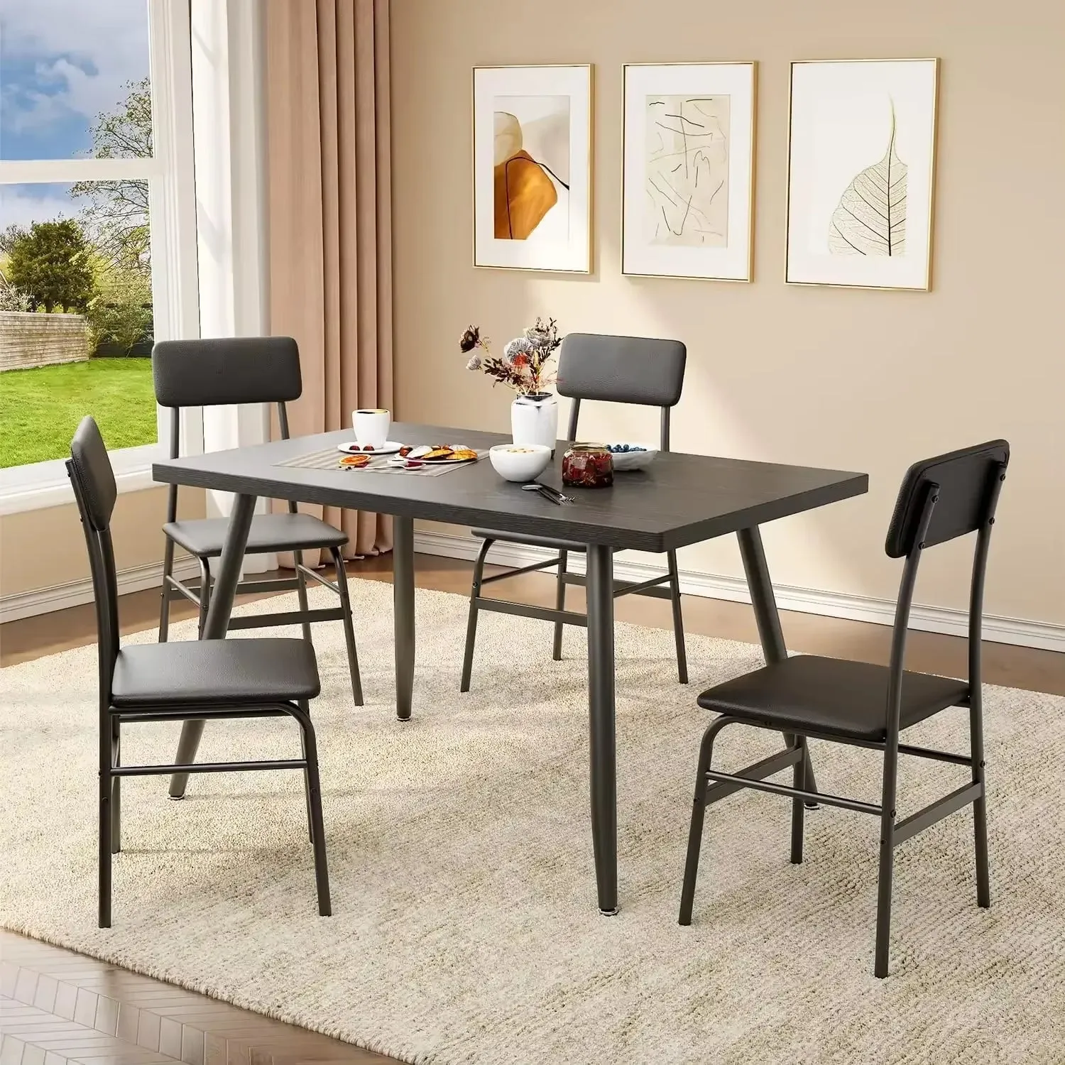 Kitchen Dining Table with 4 Chairs for Small Space Dinning Tables