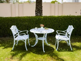 Lenz Cast Aluminium Garden Patio Seating 2 Chair and 1 Table Set