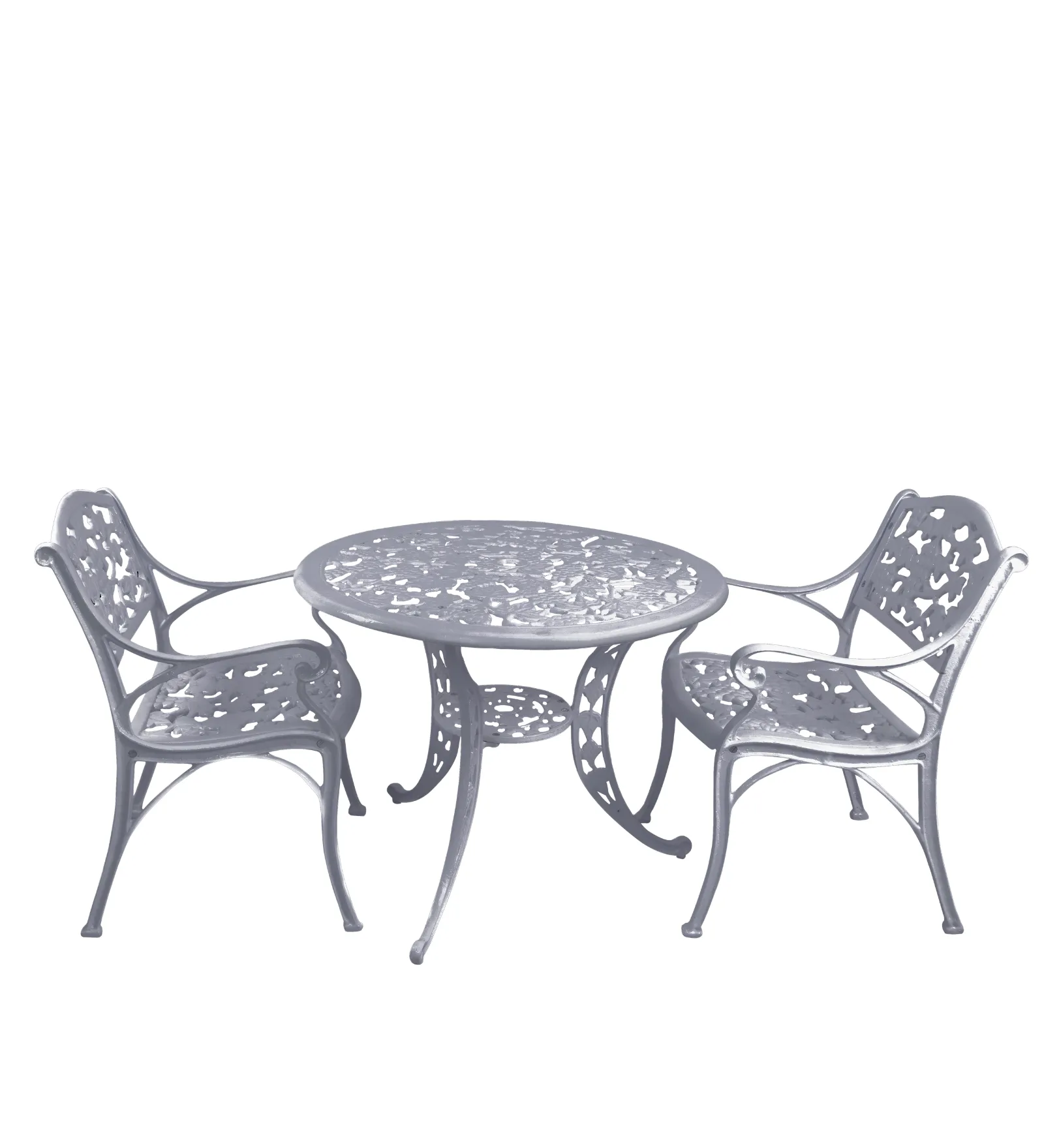 Lenz Cast Aluminium Garden Patio Seating 2 Chair and 1 Table Set