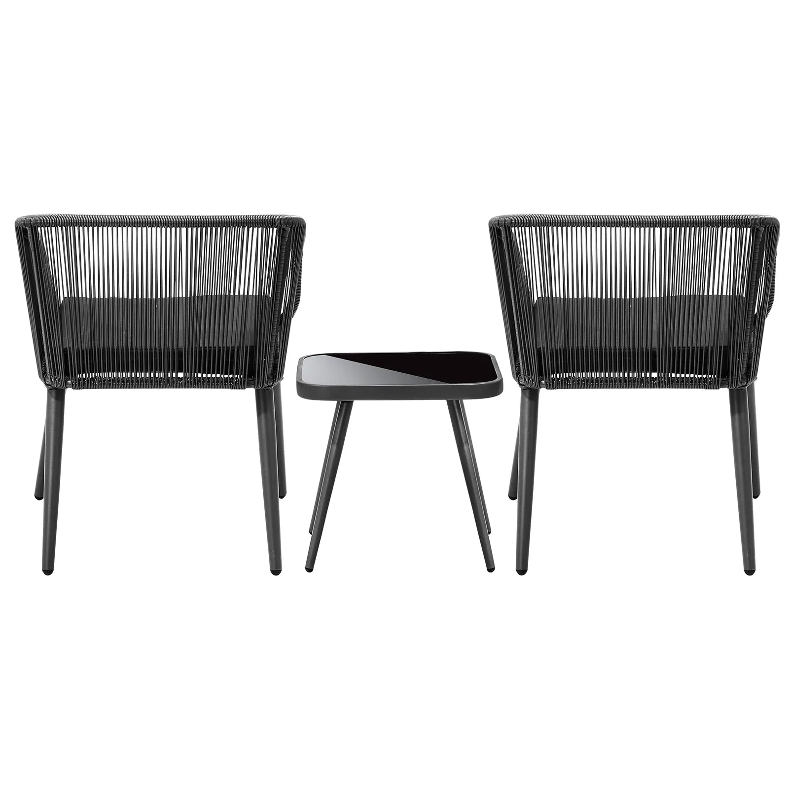 Livsip Outdoor Furniture 3 Piece Lounge Setting Chairs Side Table Bistro Set Pat