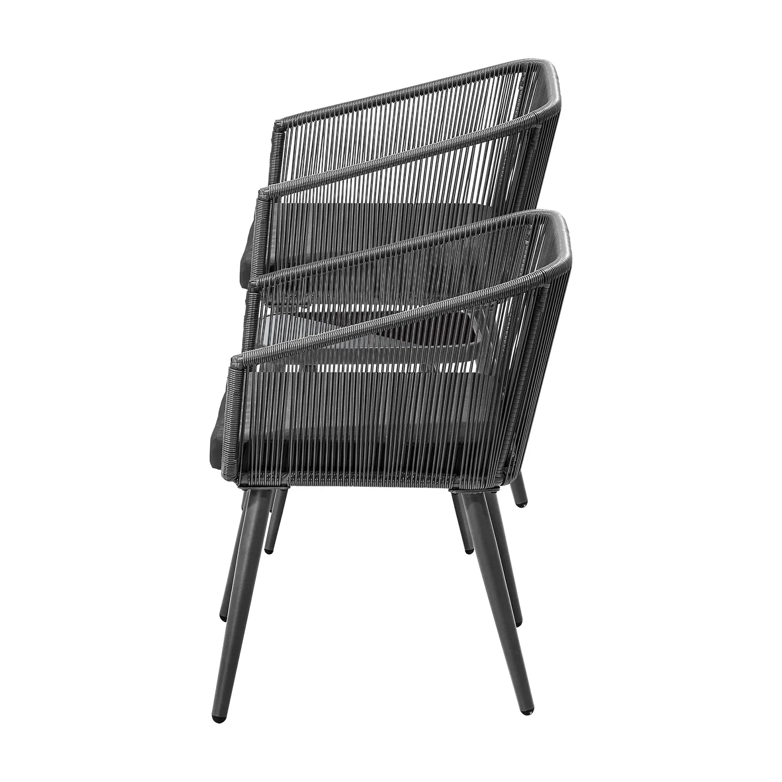 Livsip Outdoor Furniture 3 Piece Lounge Setting Chairs Side Table Bistro Set Pat