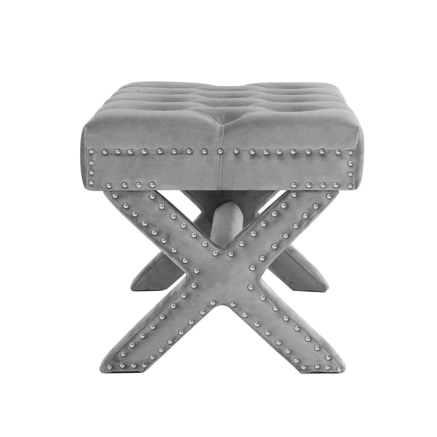 Louis Velvet X-Leg Ottoman
