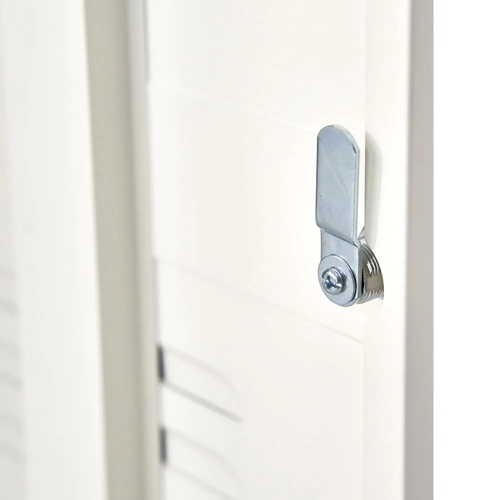 Metal Locker Style Bedside Table - White