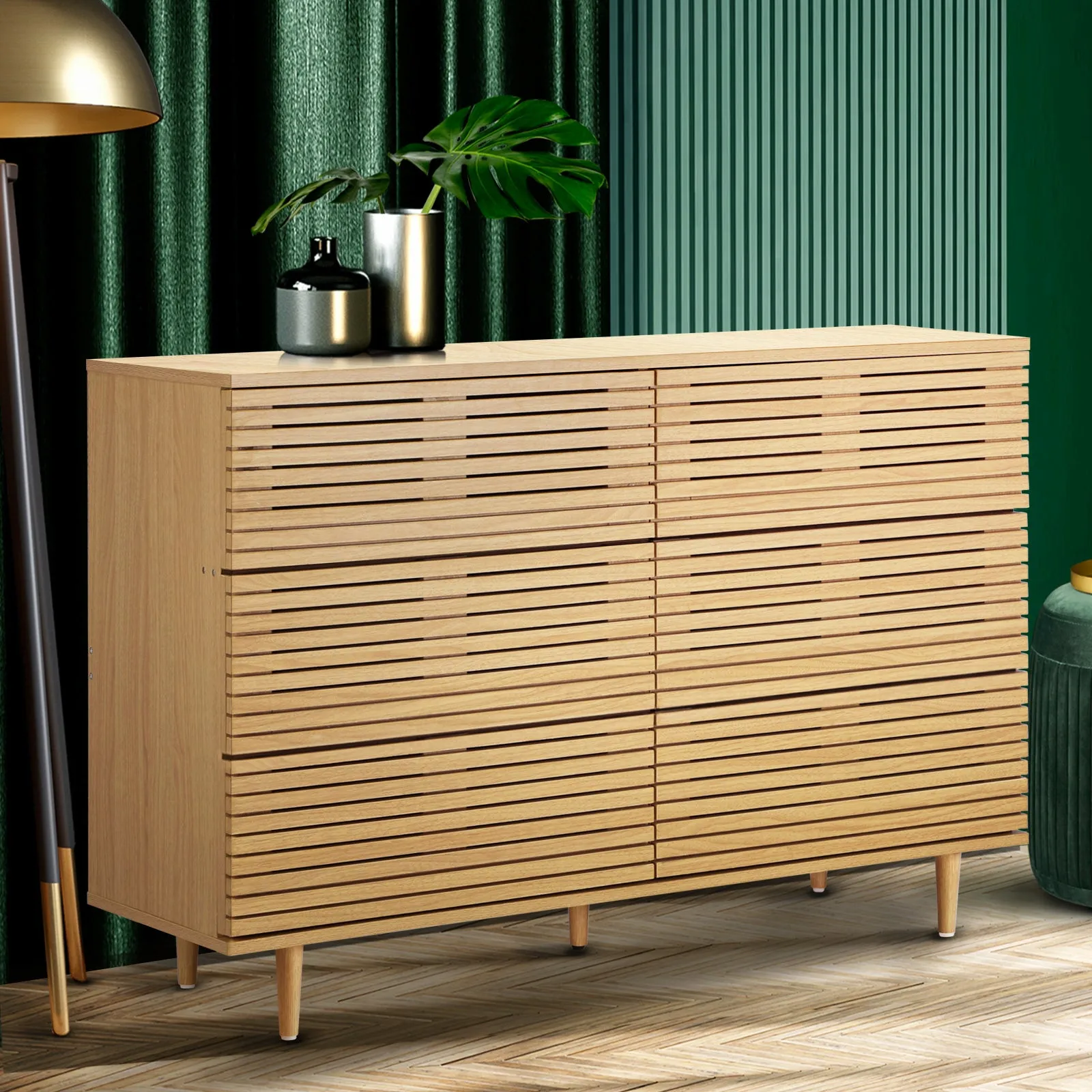 Oikiture 6 Chest of Drawers Tallboy Cabinet Bedroom Clothes Unique Furniture