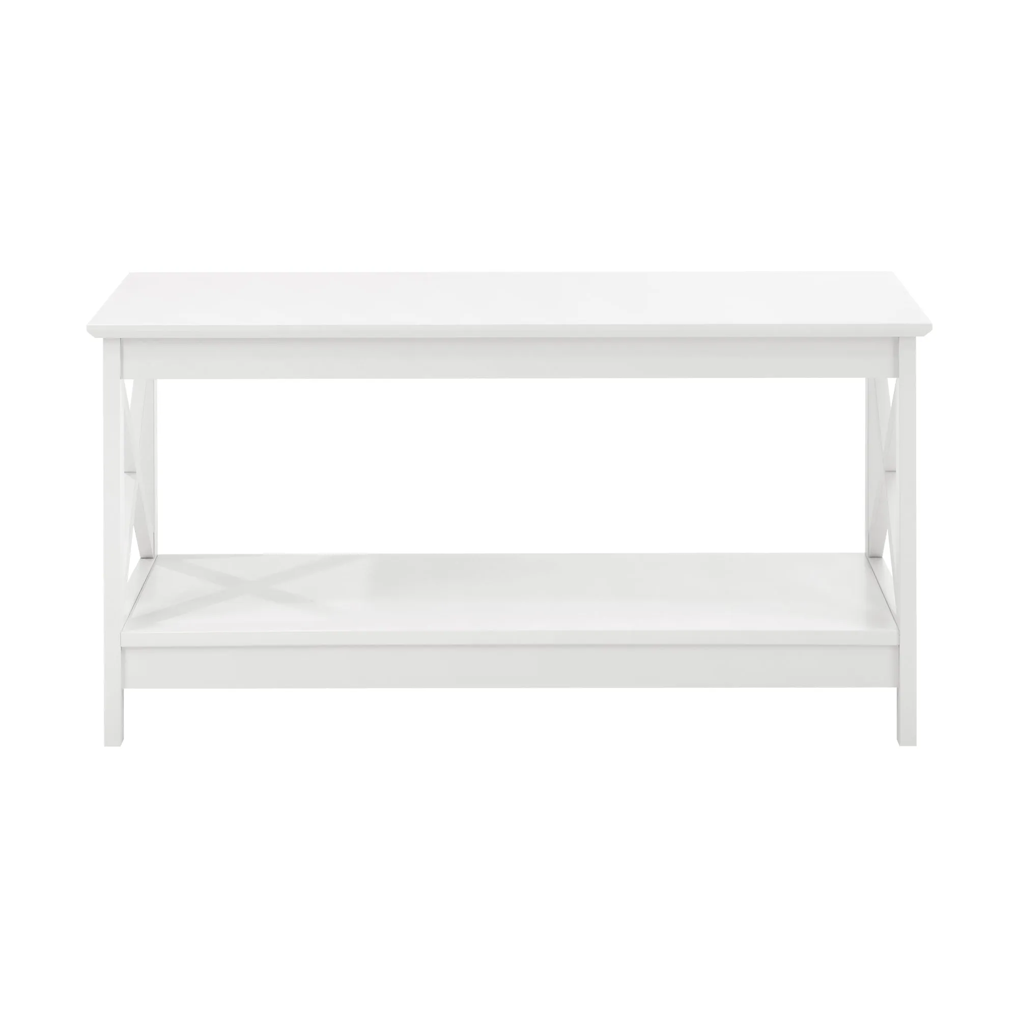 Oikiture Coffee Table Side Tables Storage Rack Shelf 2-Tier Hamptons Furniture