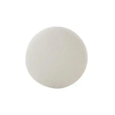 Open Box - 19" Round Pouf Ottoman White Faux Shearling - WOVENBYRD