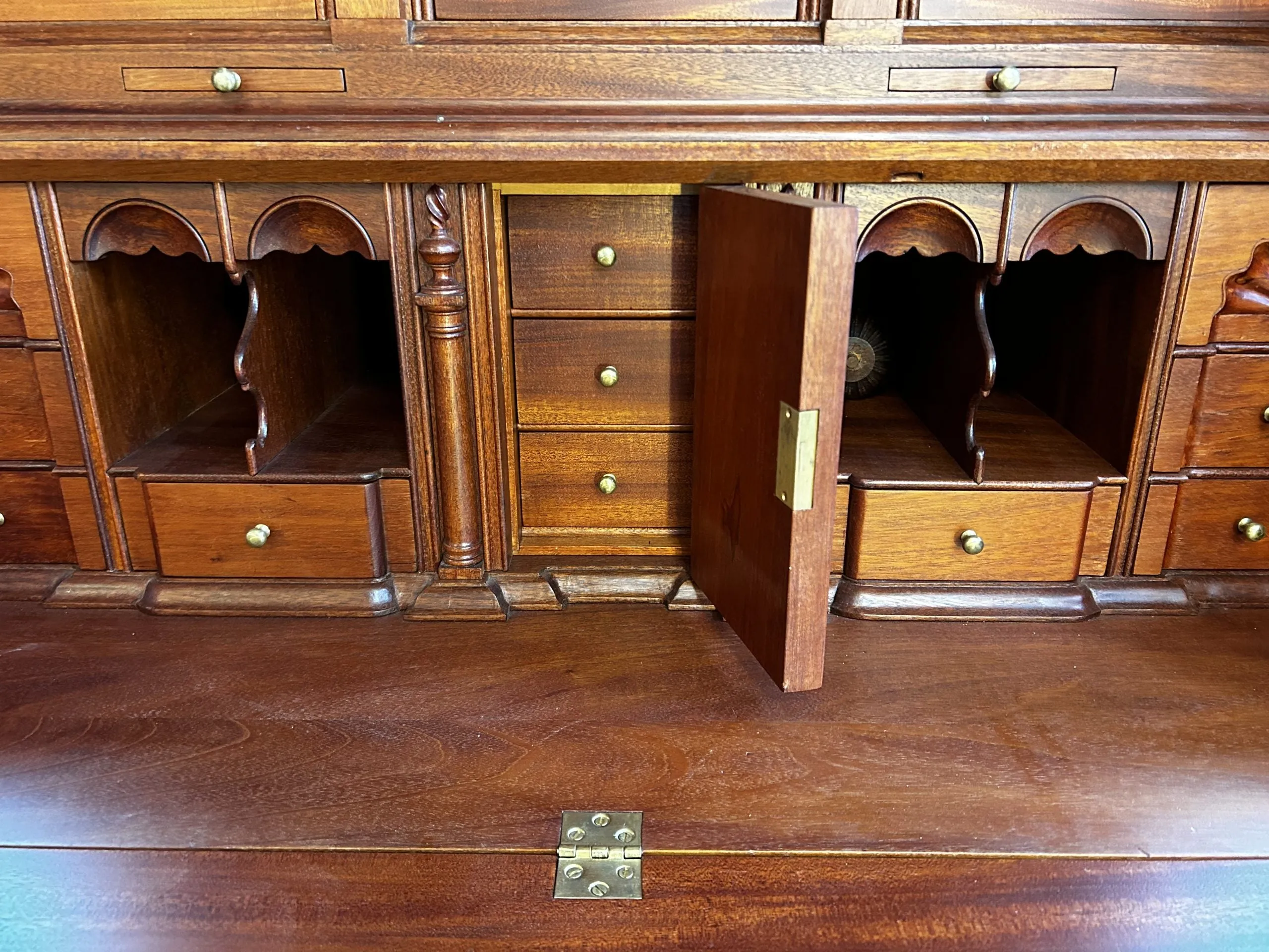 Original Chippendale Secretary Cabinet, Desk in Mahogany