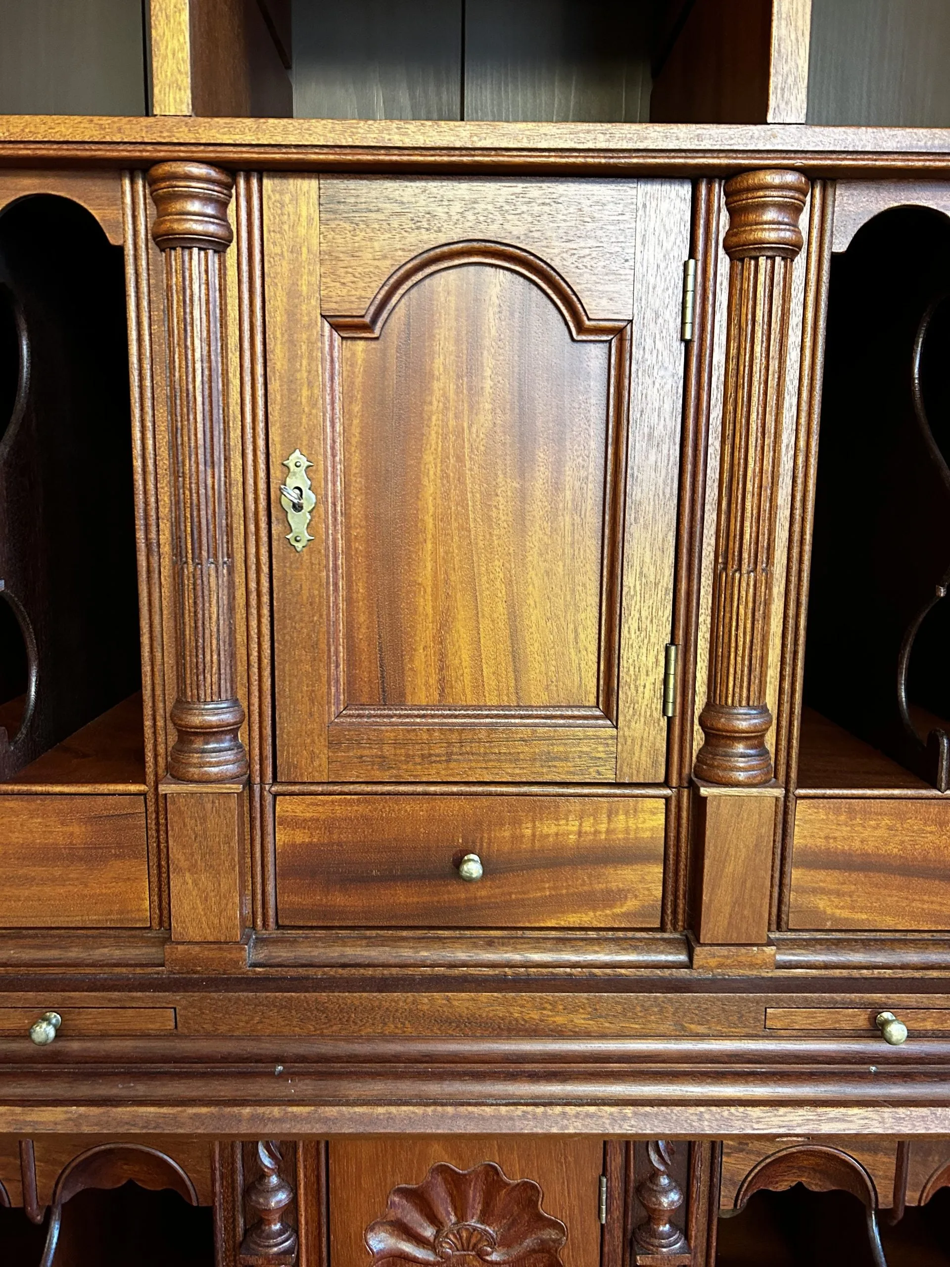 Original Chippendale Secretary Cabinet, Desk in Mahogany