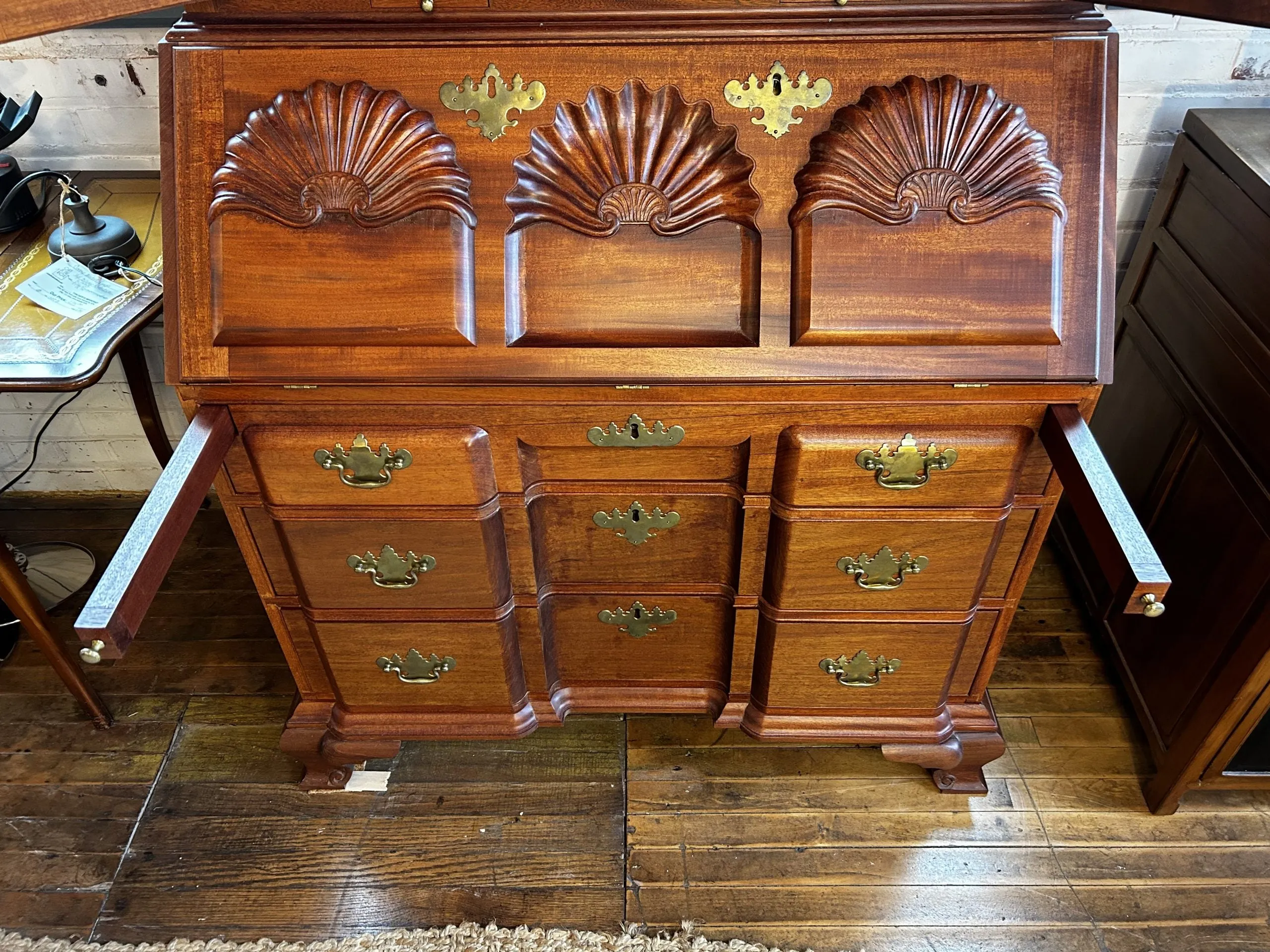 Original Chippendale Secretary Cabinet, Desk in Mahogany