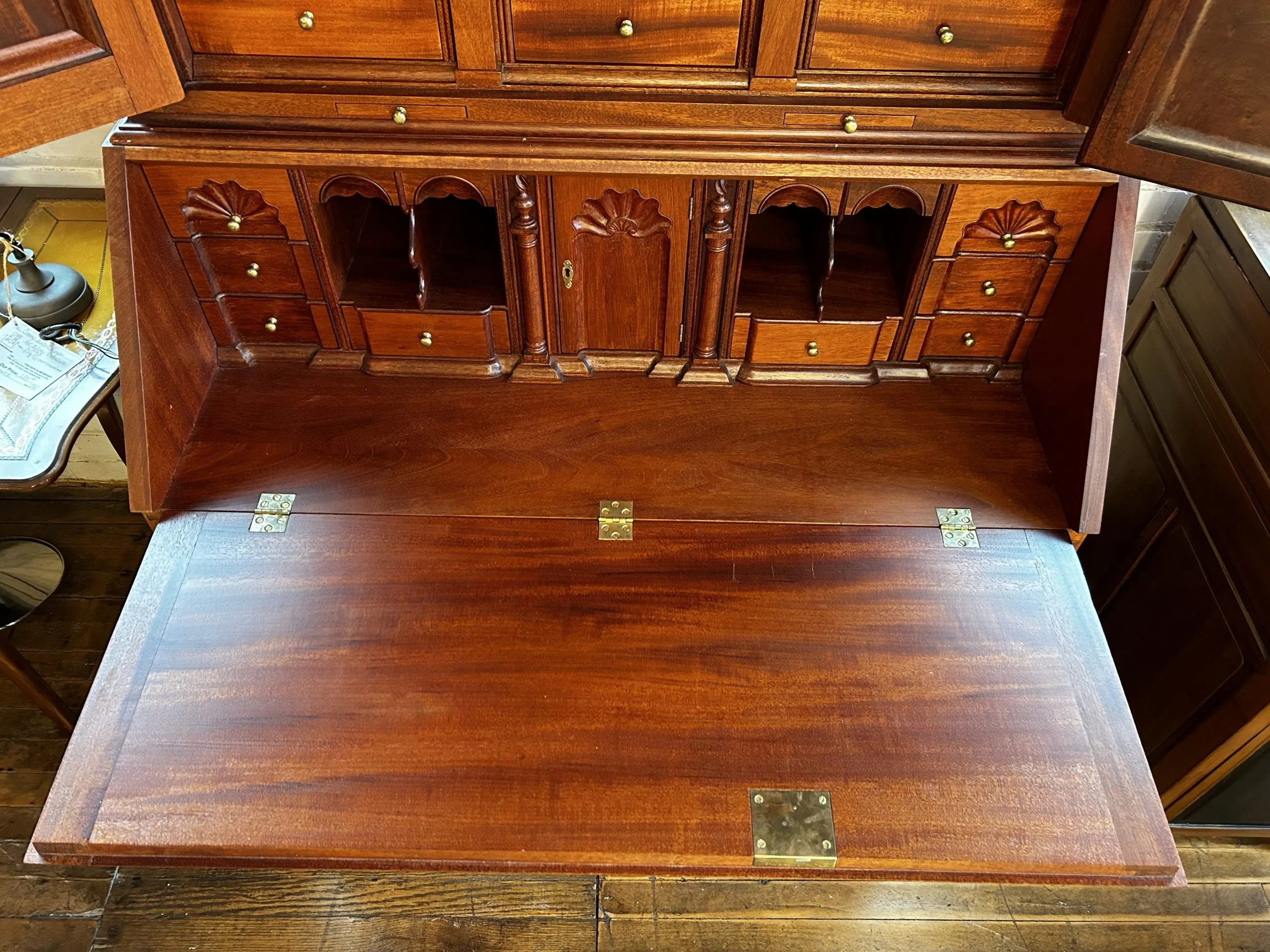 Original Chippendale Secretary Cabinet, Desk in Mahogany