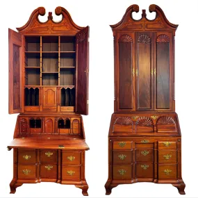 Original Chippendale Secretary Cabinet, Desk in Mahogany