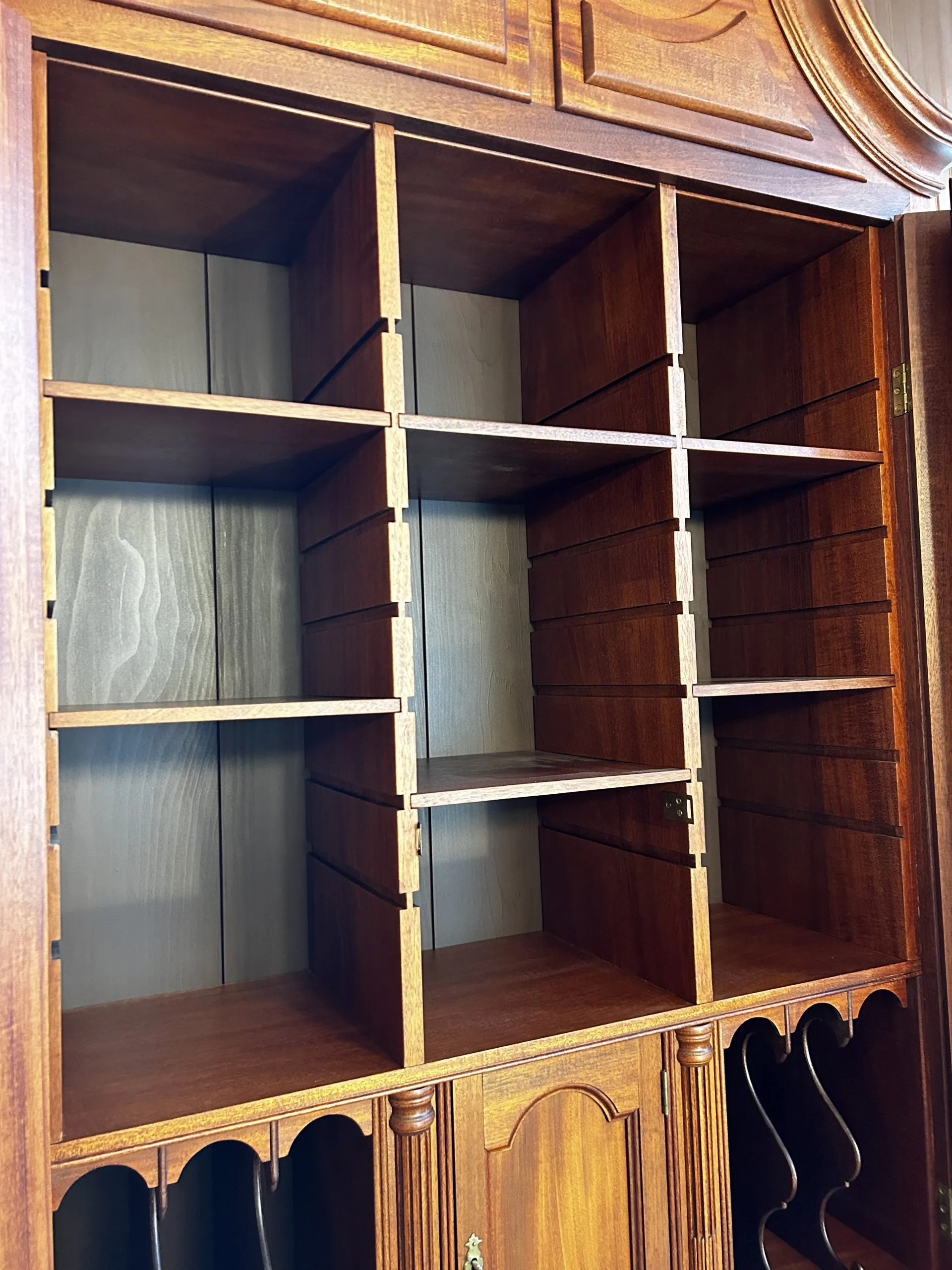 Original Chippendale Secretary Cabinet, Desk in Mahogany