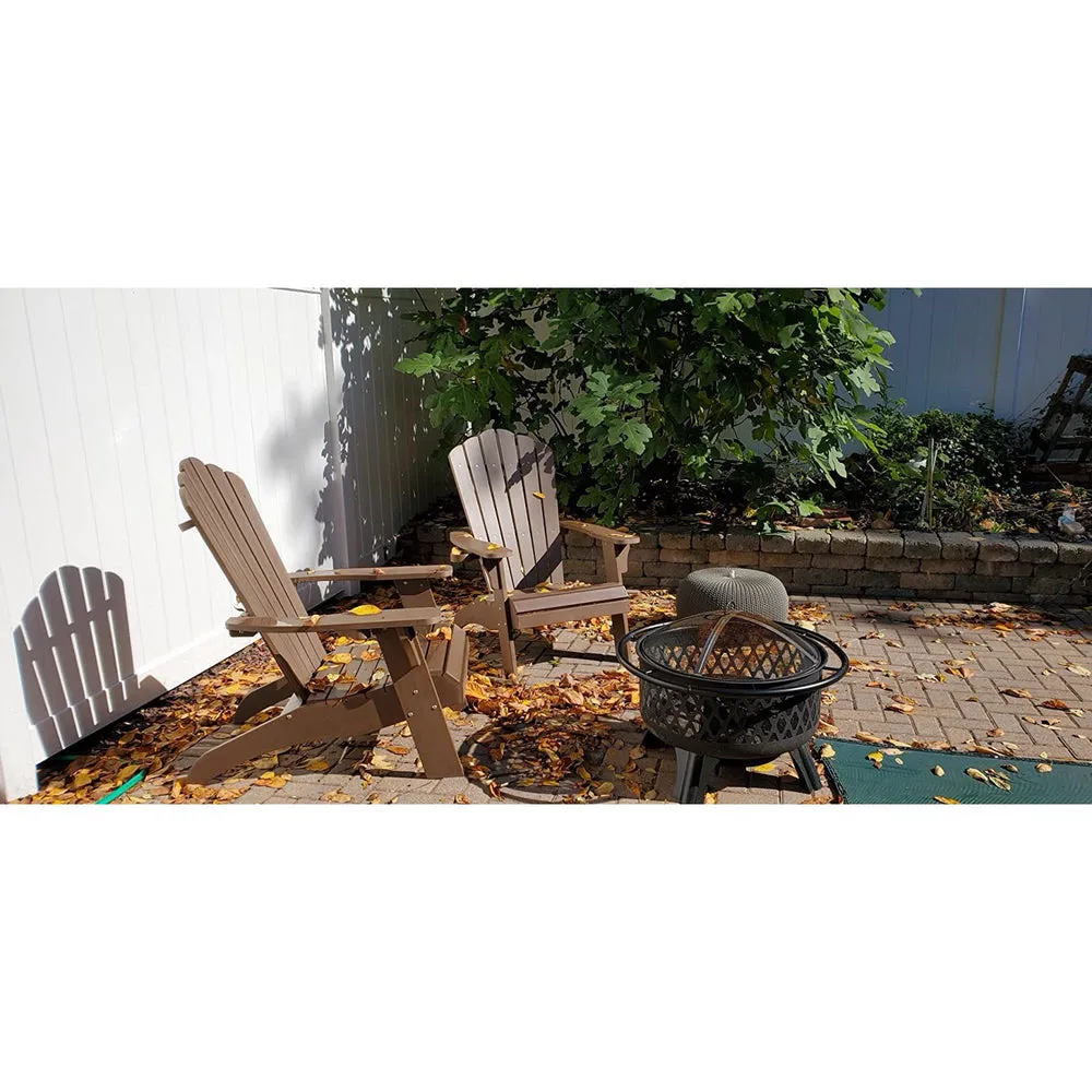 Oversized Adirondack Chair with Cup Holder Made with All-Weather Fade-Resistant Poly Lumber & 350lb Weight Rating