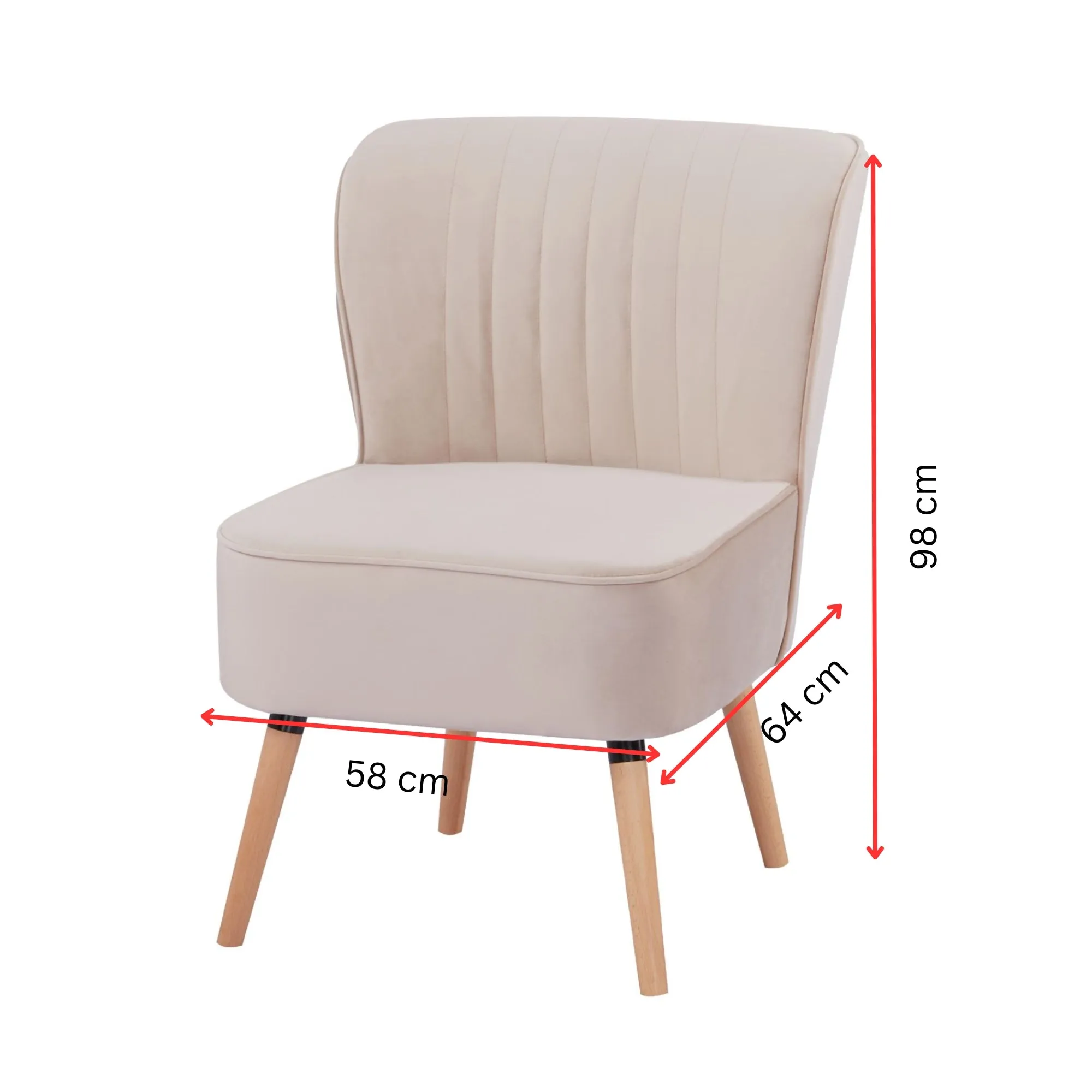Pink Fabric Upholstered Sofa Accent Chair Set, 2-Piece