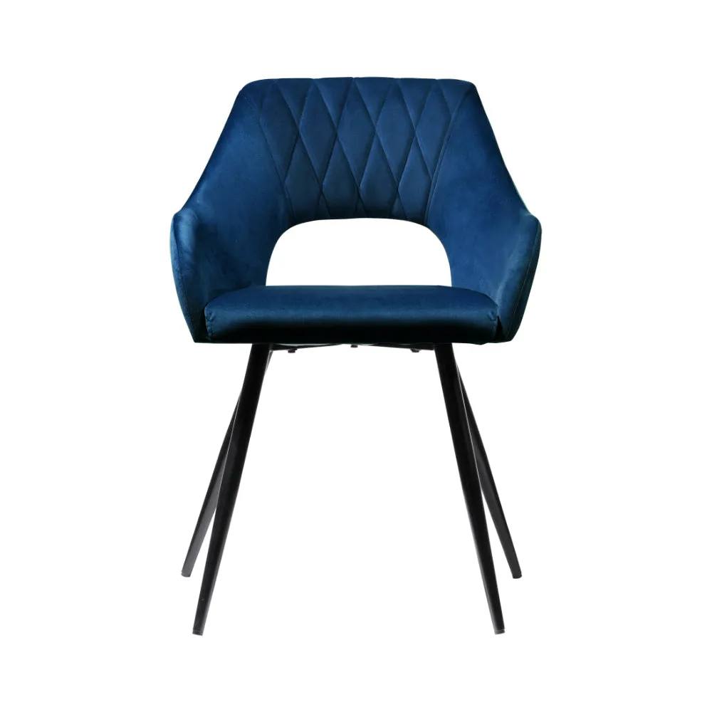 Plush Velvet Dining Chairs Set of 2 with Steel Legs | Artiss