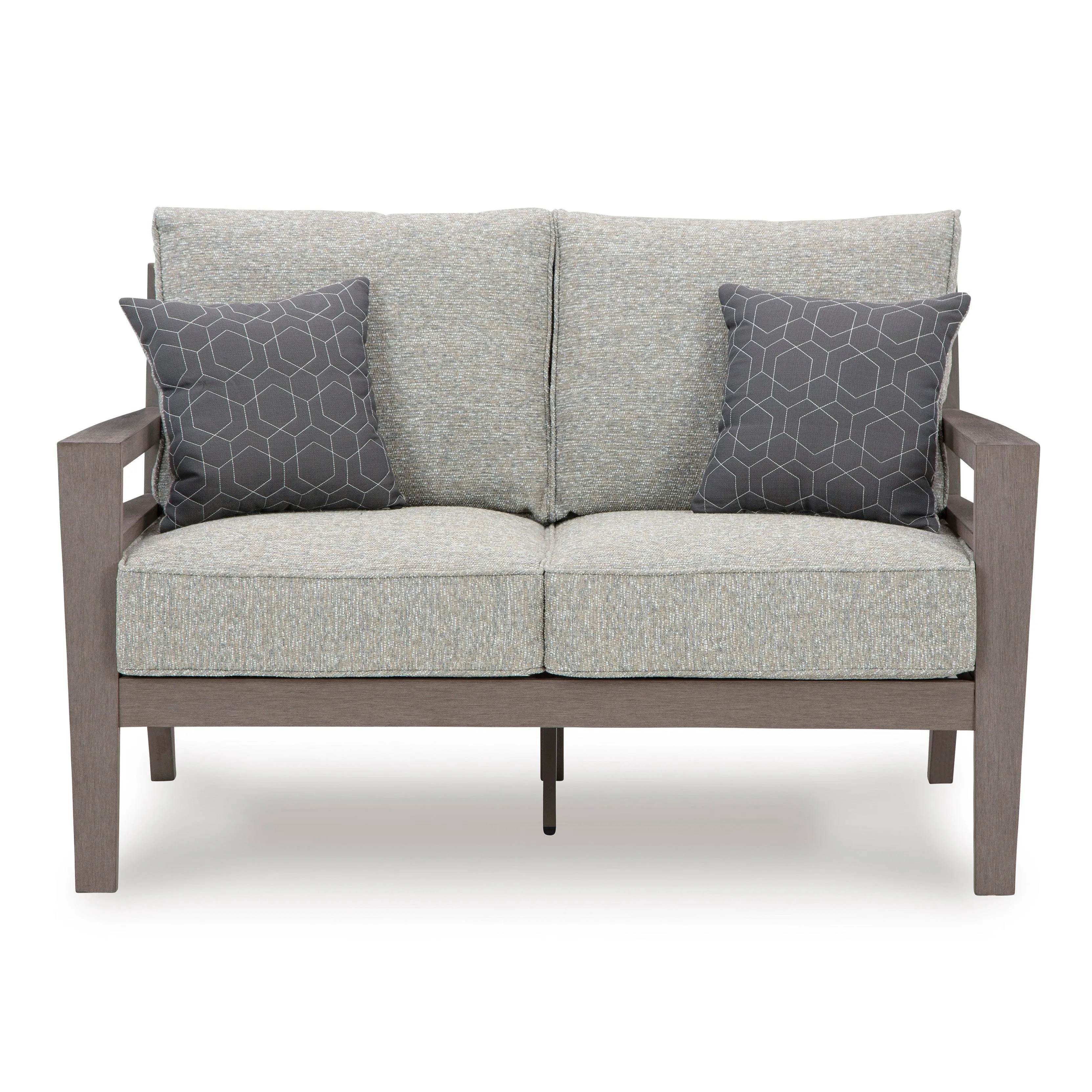 Poly Teak Taupe Outdoor Loveseat