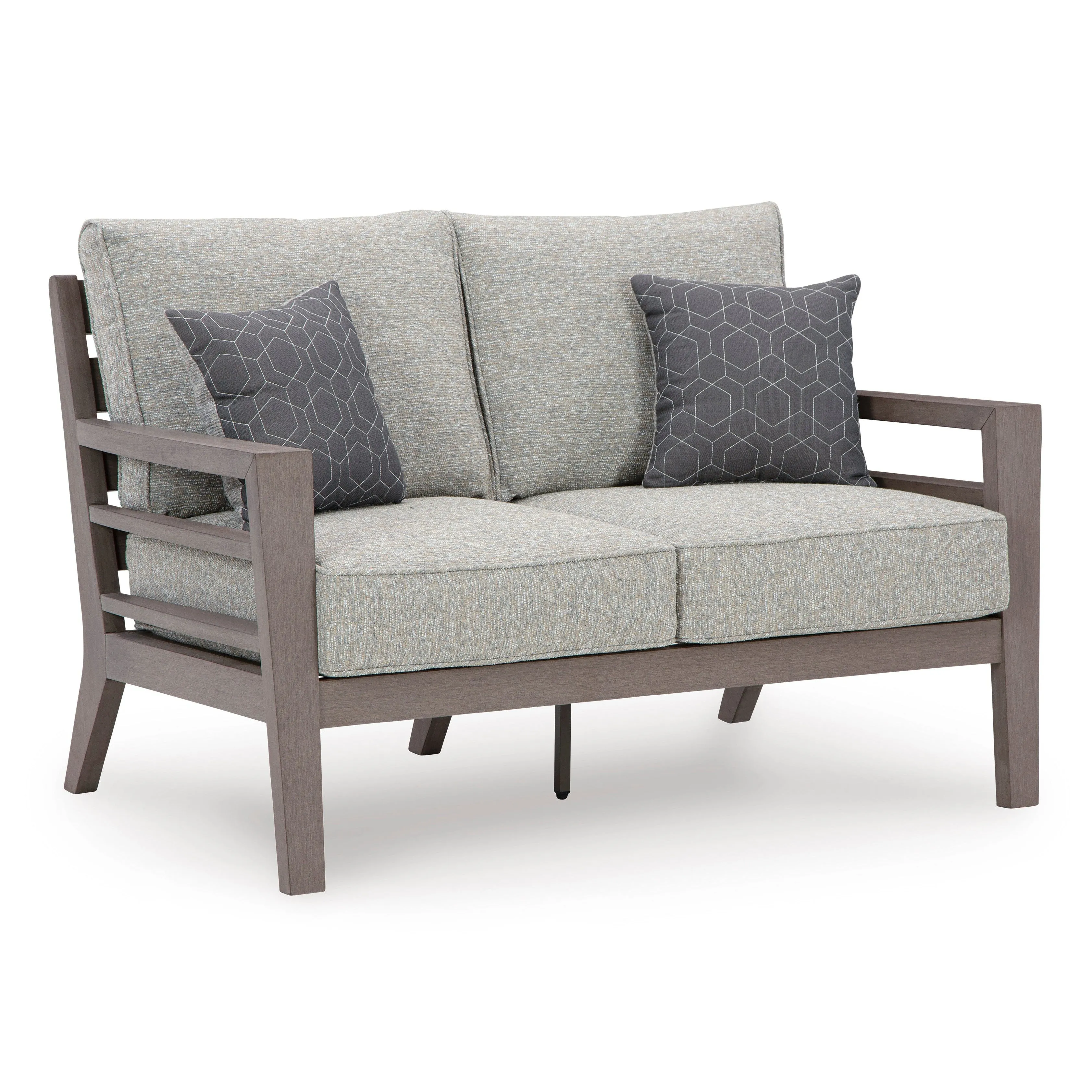 Poly Teak Taupe Outdoor Loveseat