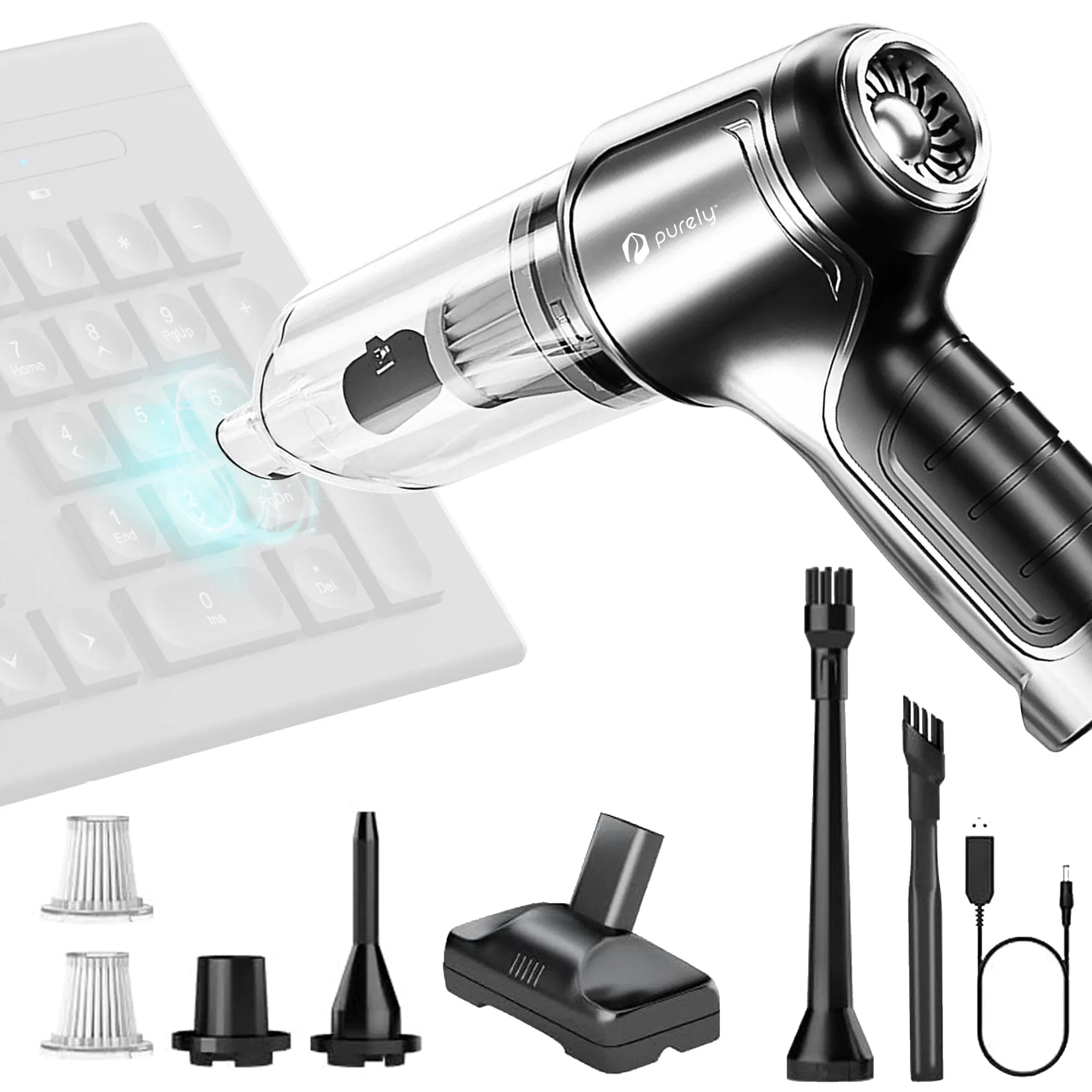 Purely C105 Keyboard Cleaner, Compressed air Duster & Vacuum Cleaner