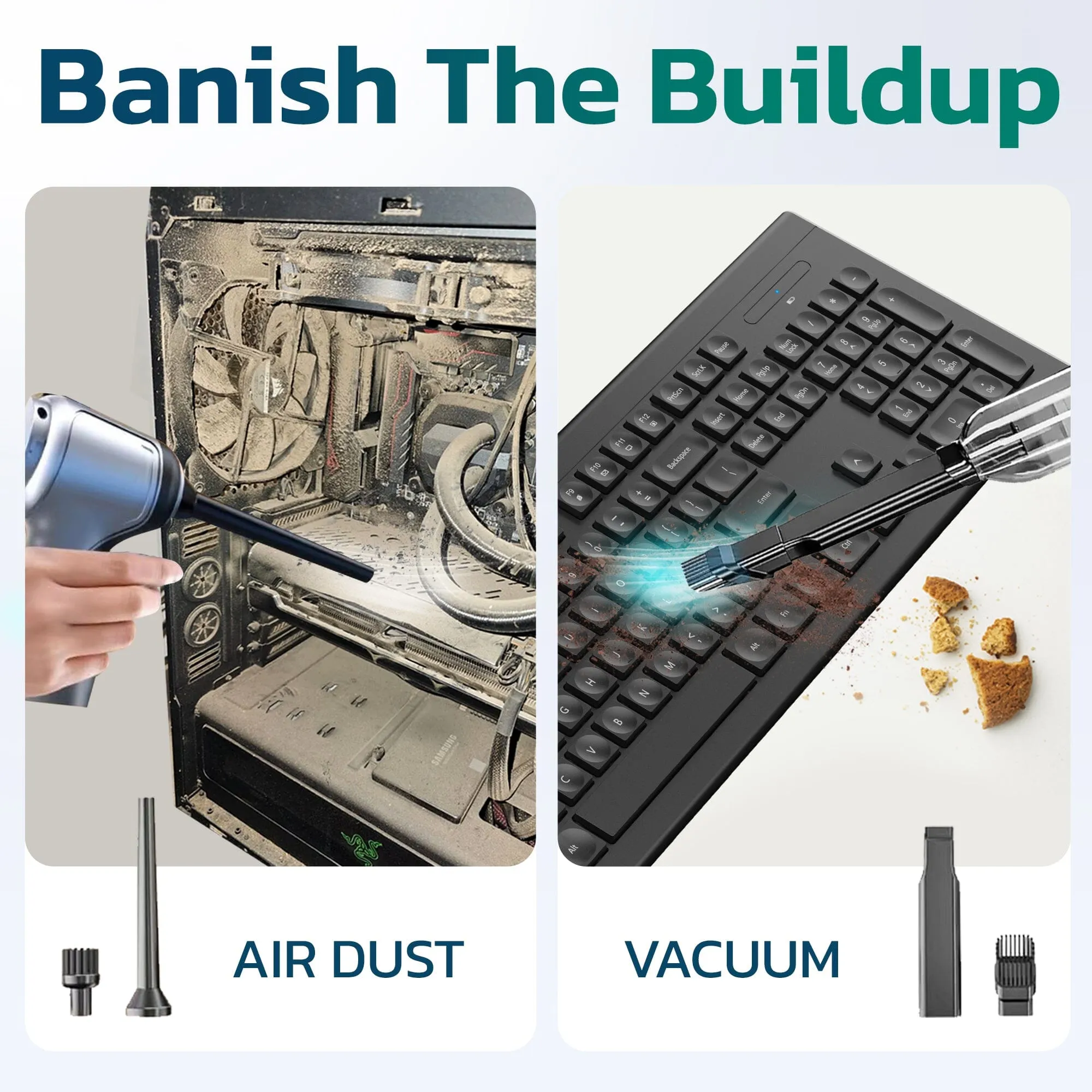 Purely C105 Keyboard Cleaner, Compressed air Duster & Vacuum Cleaner