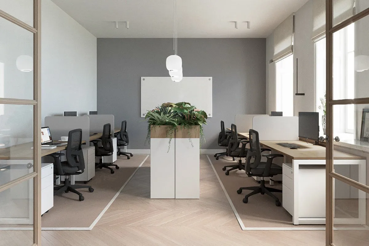 Quadro Loop Legs 3 Person Run Office Workstation [1400L x 700W]