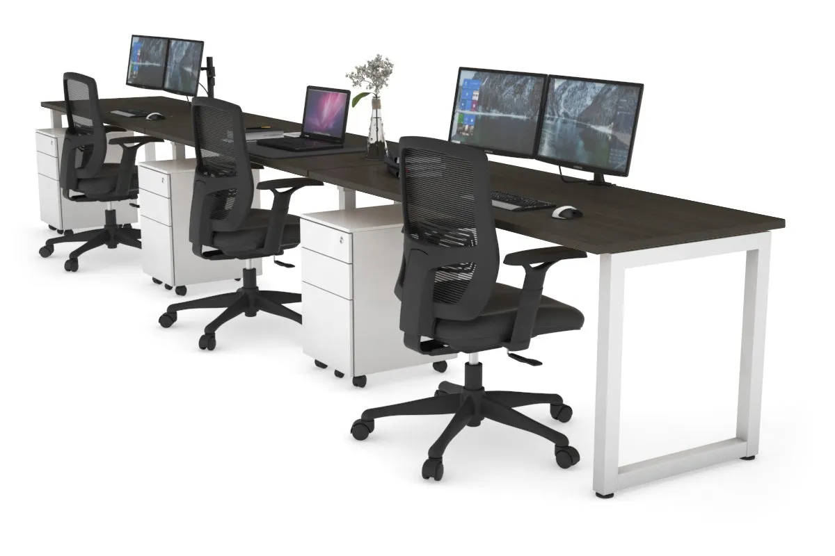 Quadro Loop Legs 3 Person Run Office Workstation [1400L x 700W]