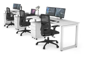 Quadro Loop Legs 3 Person Run Office Workstation [1400L x 700W]