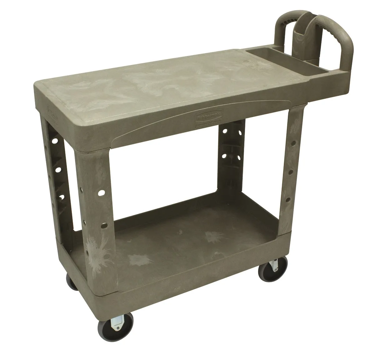 Rubbermaid® Heavy Duty 2-Shelf Utility Cart | Flat Shelf | Swivel Casters | 4505