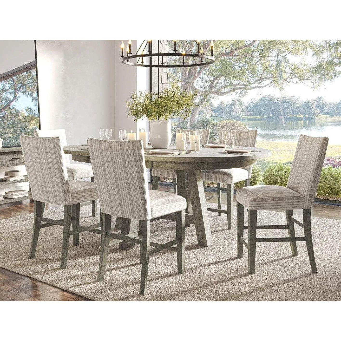 Saratoga 7-Pc Dining Set Oval Extension (54"-78") Counter Height