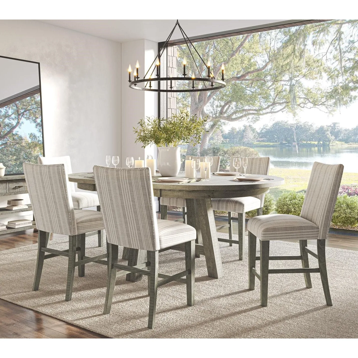 Saratoga 7-Pc Dining Set Oval Extension (54"-78") Counter Height