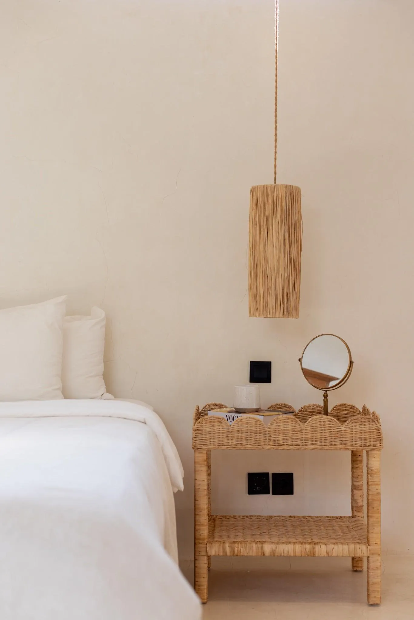 Scallop Rattan Side Table