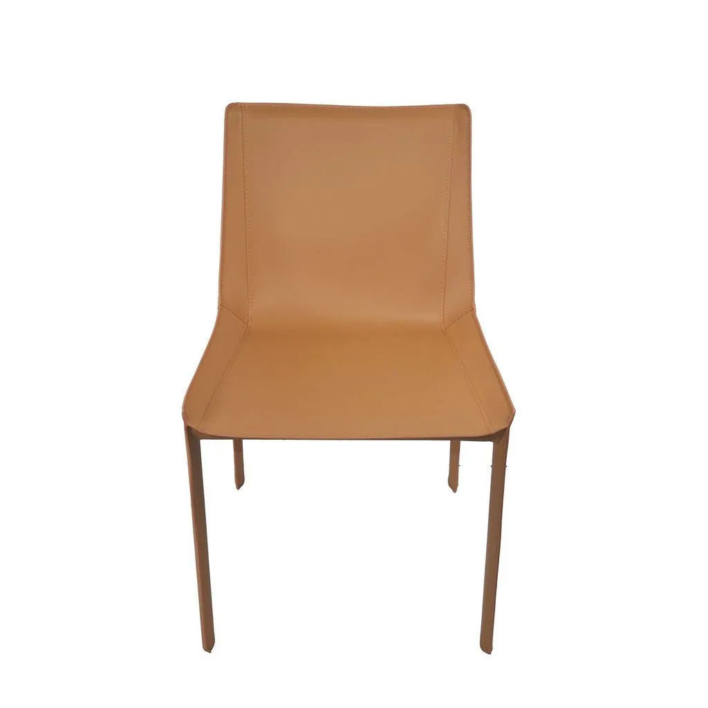 Set of 2-Recycled Leather Eloi Dining Chair- High Back Dining Chair