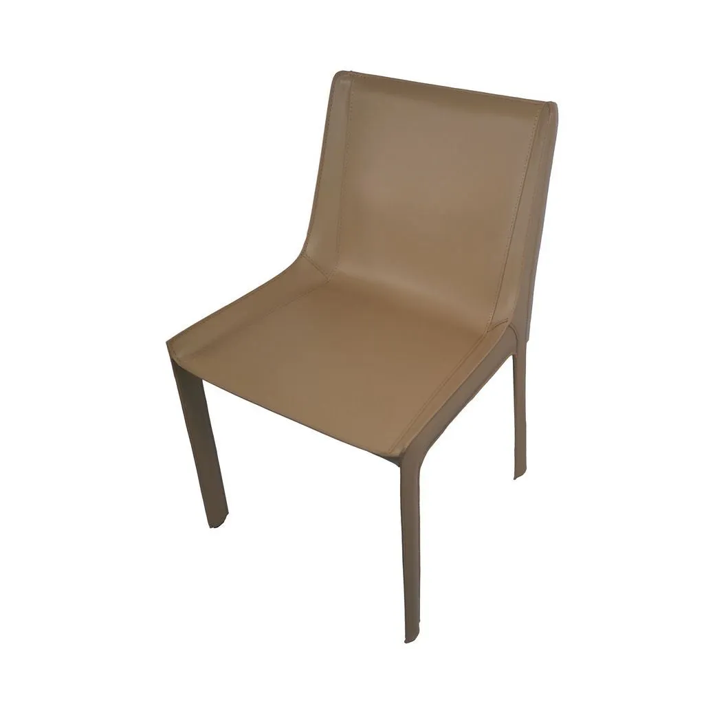 Set of 2-Recycled Leather Eloi Dining Chair- High Back Dining Chair