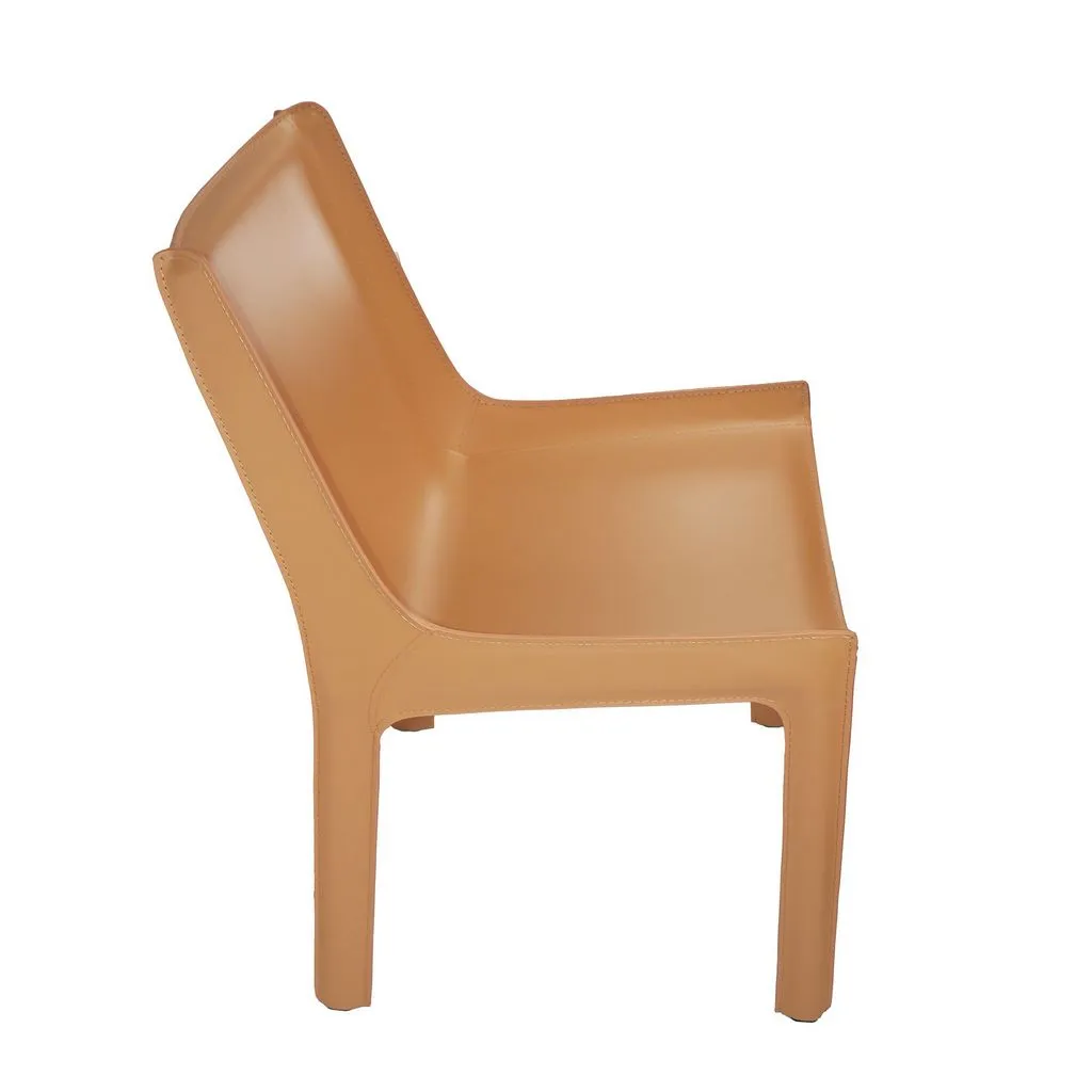 Set of 2-Recycled Leather Eloi Dining Chair- High Back Dining Chair