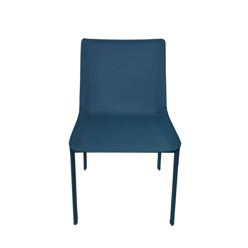 Set of 2-Recycled Leather Eloi Dining Chair- High Back Dining Chair