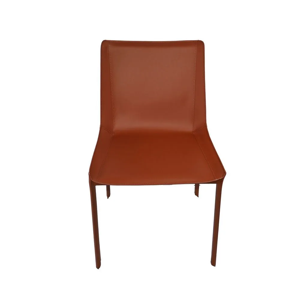 Set of 2-Recycled Leather Eloi Dining Chair- High Back Dining Chair