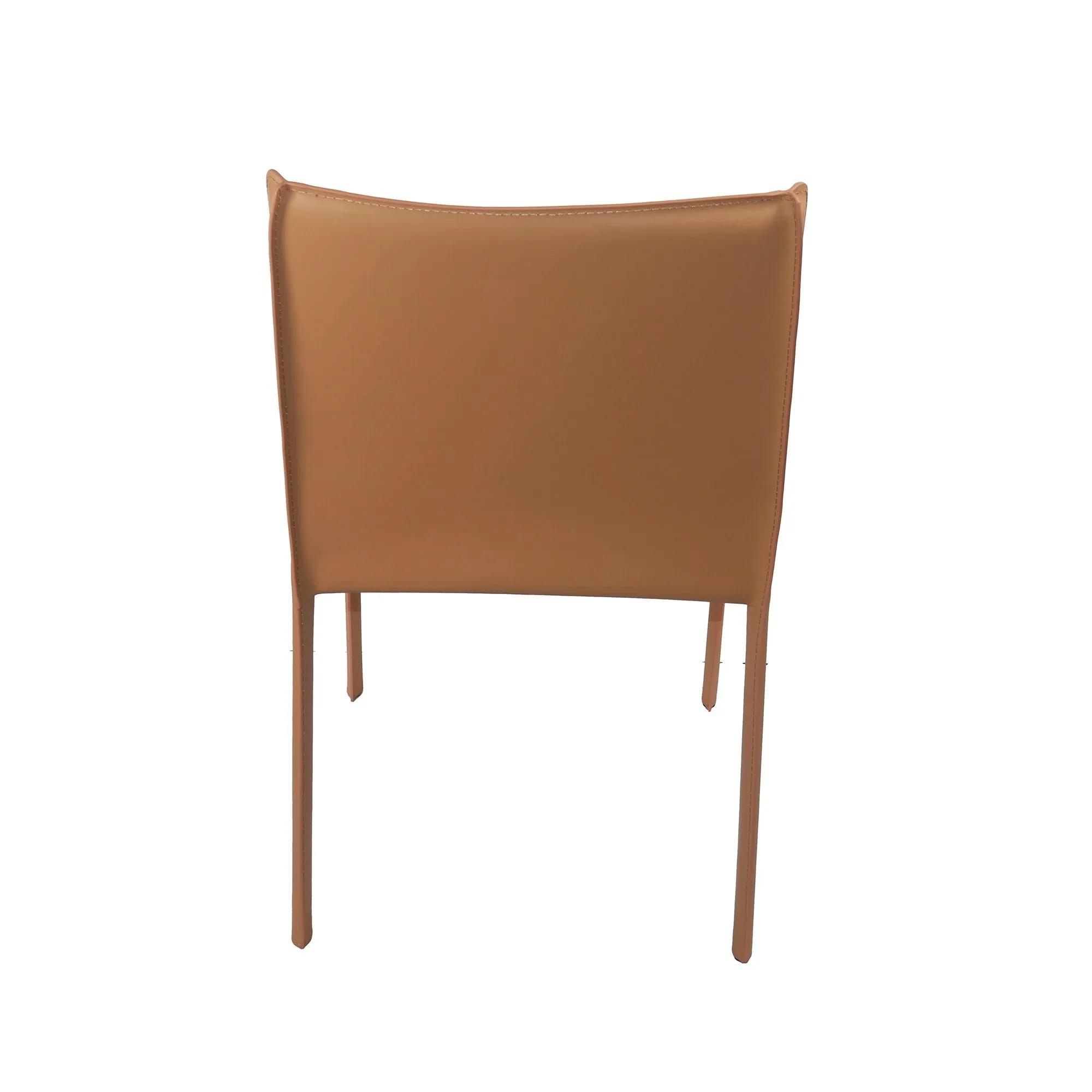 Set of 2-Recycled Leather Eloi Dining Chair- High Back Dining Chair