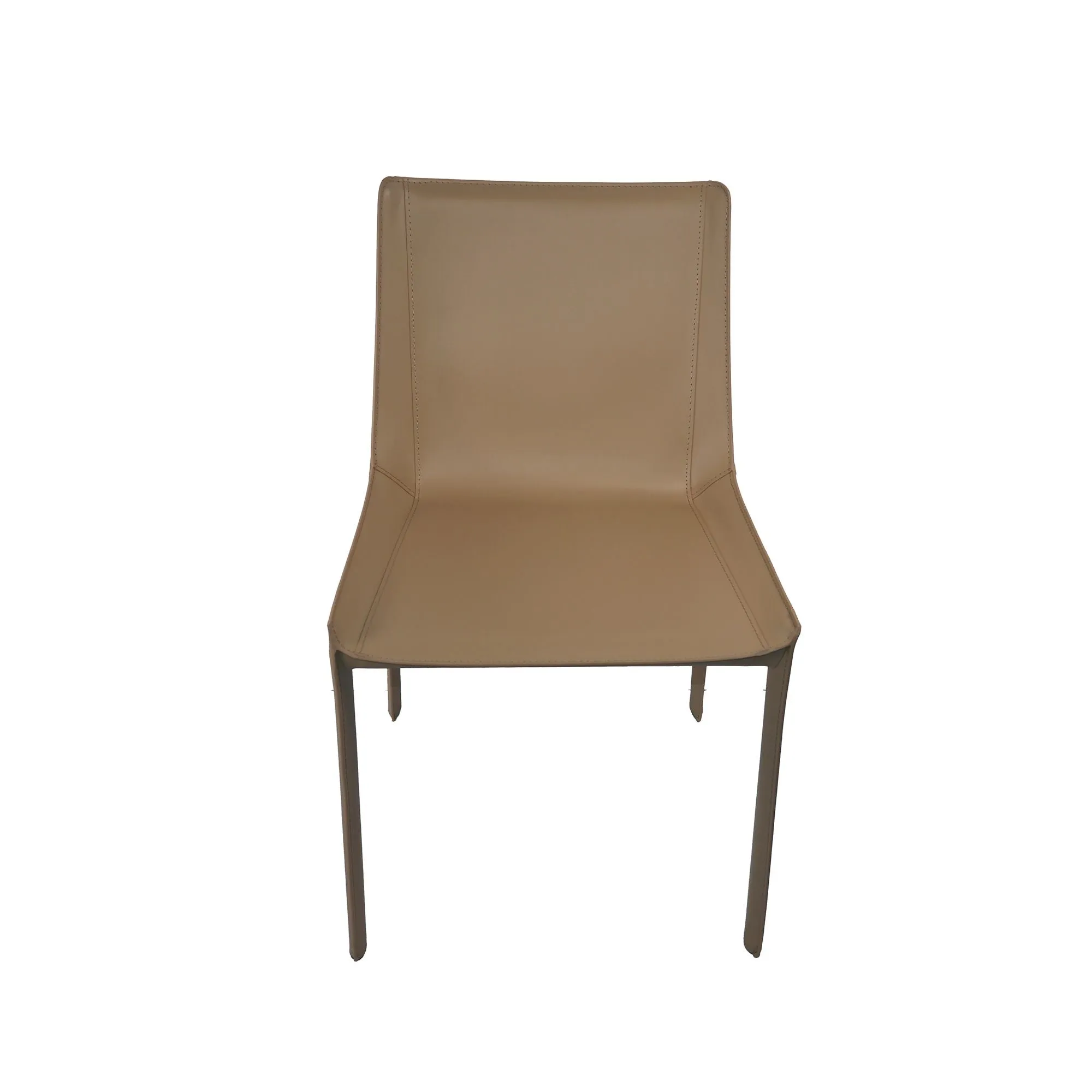 Set of 2-Recycled Leather Eloi Dining Chair- High Back Dining Chair