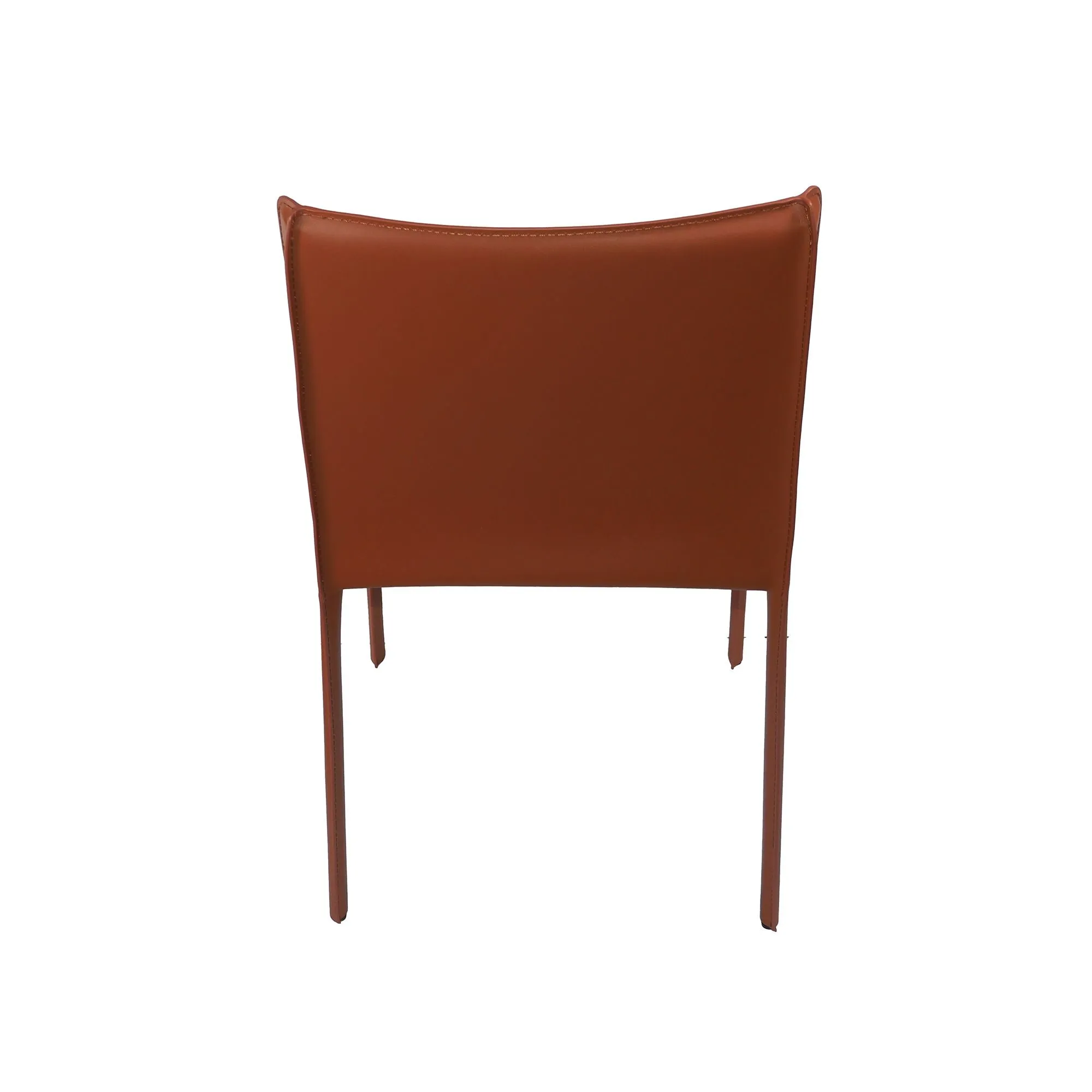 Set of 2-Recycled Leather Eloi Dining Chair- High Back Dining Chair